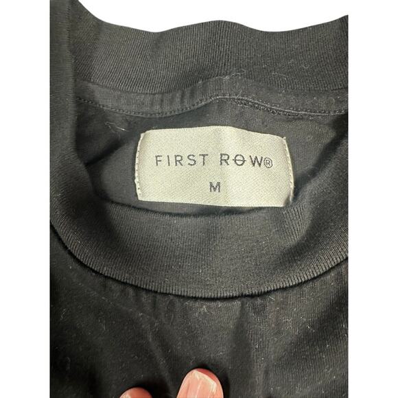 First Row Graphic Embroidered Black T-Shirt Men's Medium - Picture 4 of 8